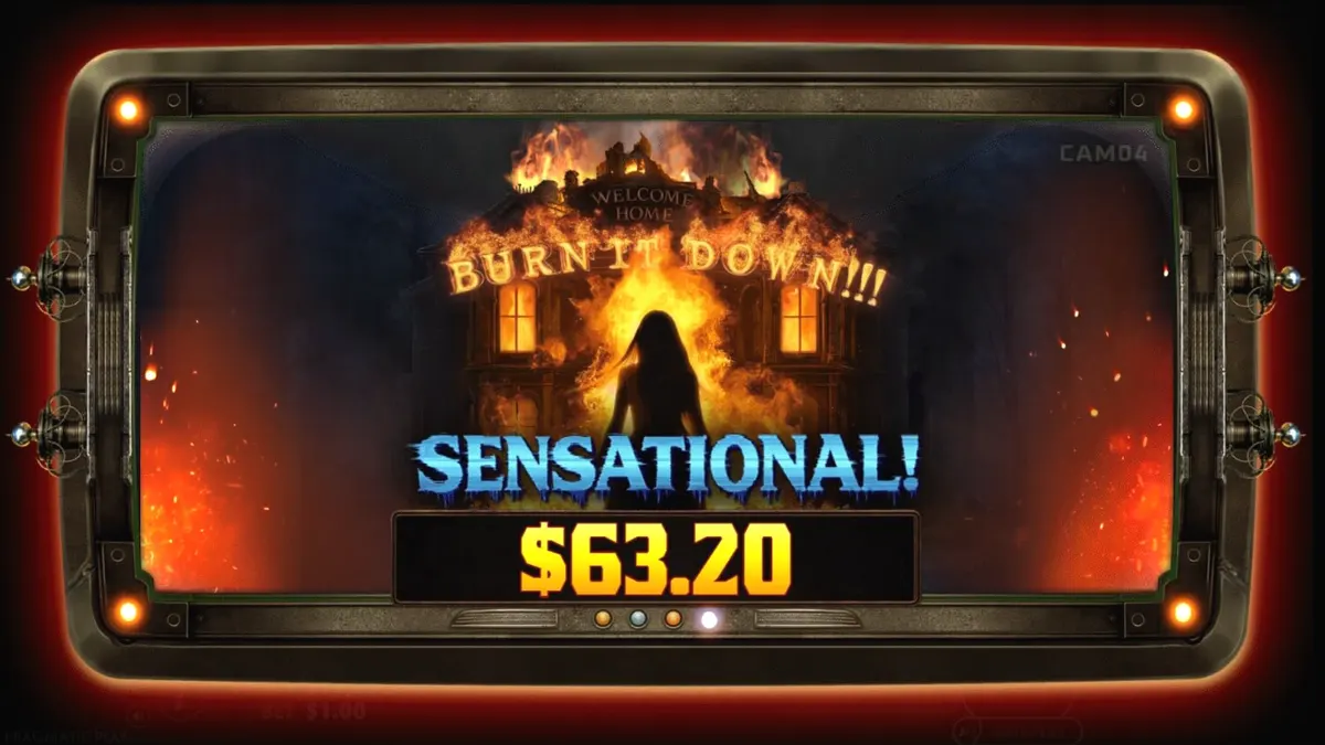 Tampilan layar permainan slot Sanatorium Secrets pada perangkat mobile dengan suasana horor yang mencekam.